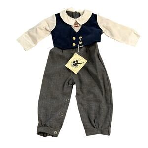 Vtg Good Lad One Piece Suit Infant 12 Months Party Church Holidays Christmas USA
